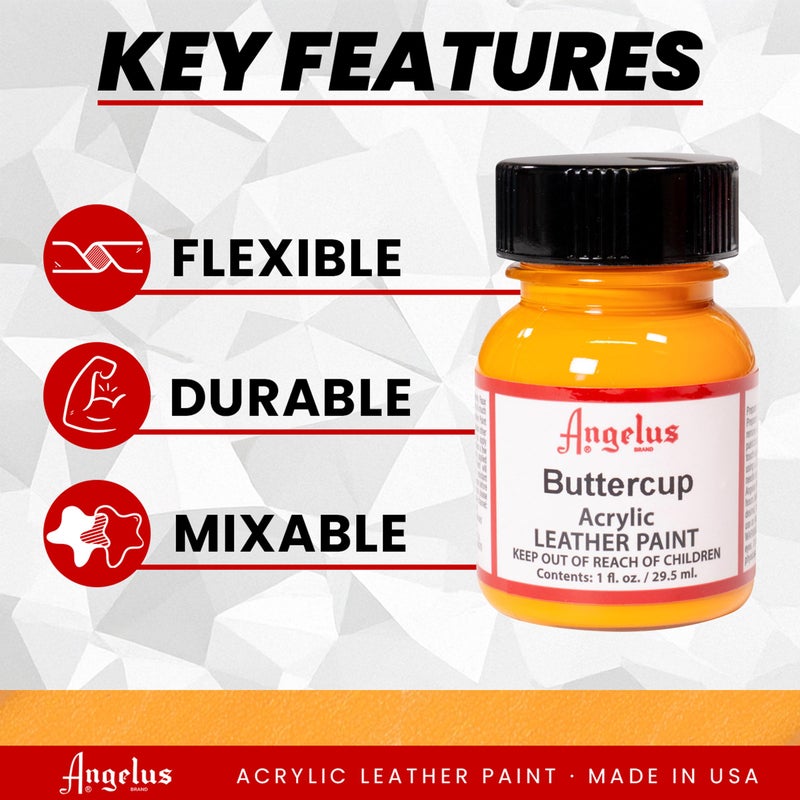 Angelus Acrylic Leather Paint, 1 Fl Oz (Pack of 1), Buttercup - Image 2